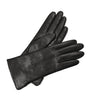 Aspinal Of London Black Women's Cashmere-Wool-Lined Leather Gloves (Small)
