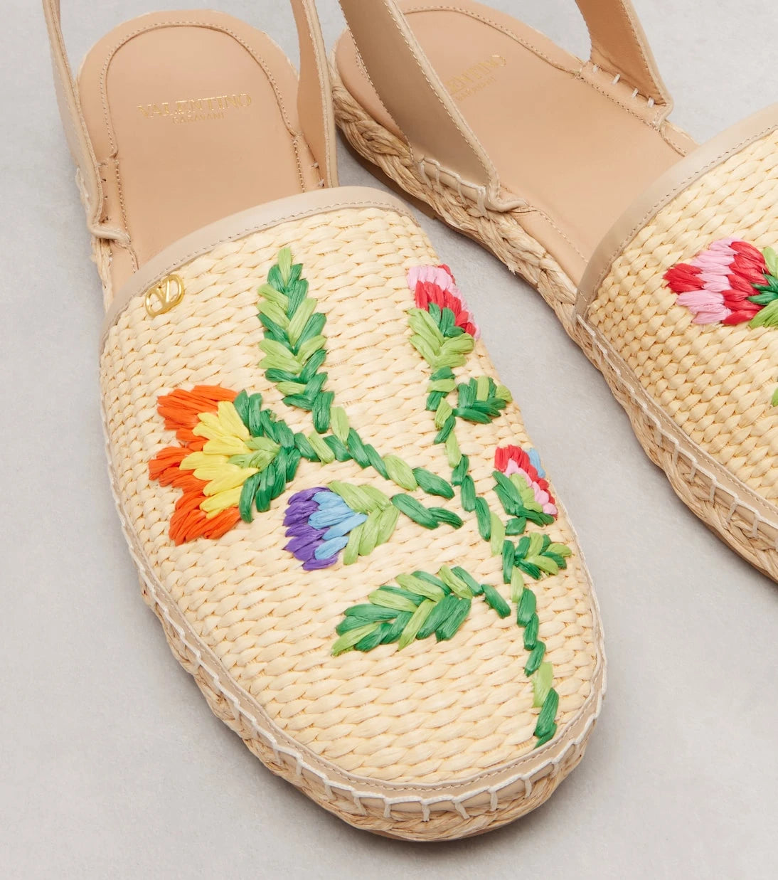Valentino Garavani - Bribri embroidered raffia espadrilles
