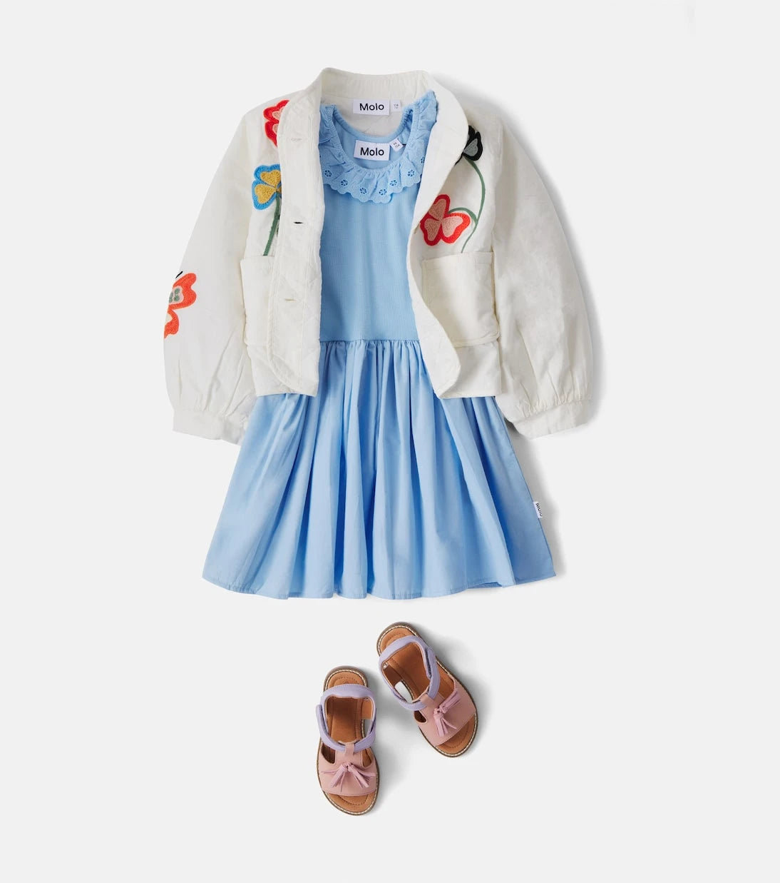 Molo - Croco embroidered cotton-blend dress