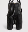 Leather Elephant Top-Handle Bag BLACK