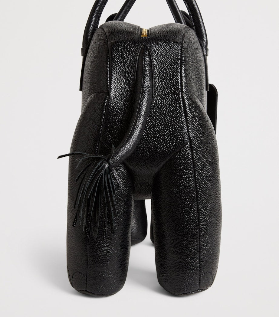 Leather Elephant Top-Handle Bag BLACK
