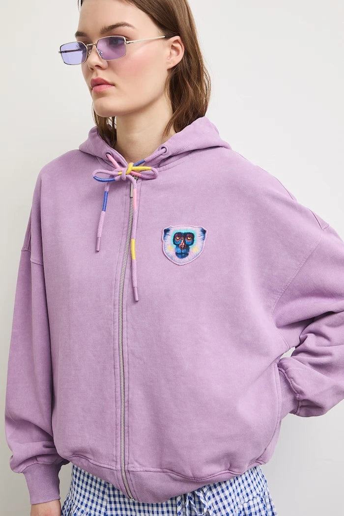 Medicine kadın pamuklu fermuarlı kapüşonlu sweatshirt