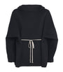 Rick Owens Black Cashmere Double-Faced Tunic Hoodie