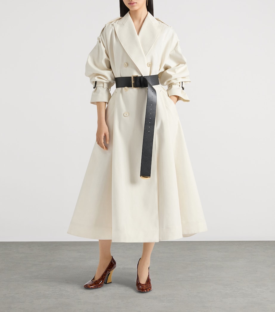 Givenchy Ivory Cotton Belted Trench Coat