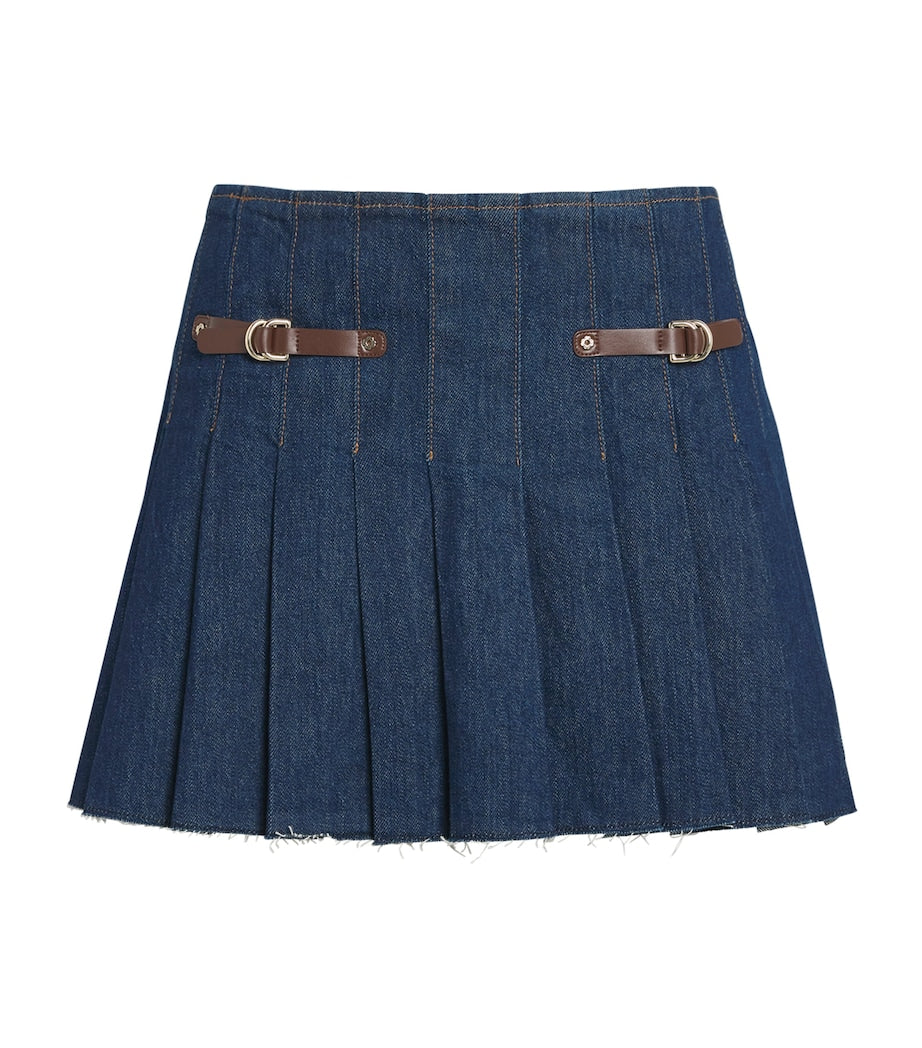 Stretch Denim Mini Skorts NAVY