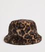 Claudie Pierlot Brown Faux Fur Leopard Bucket Hat
