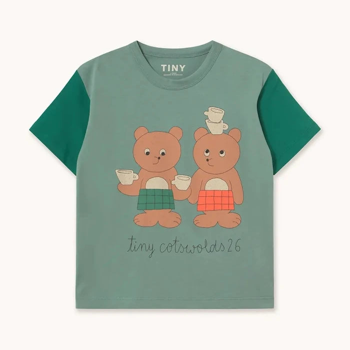 Çocuklar için pamuklu tişört TINY TEA ROOM GRAPHIC TEE