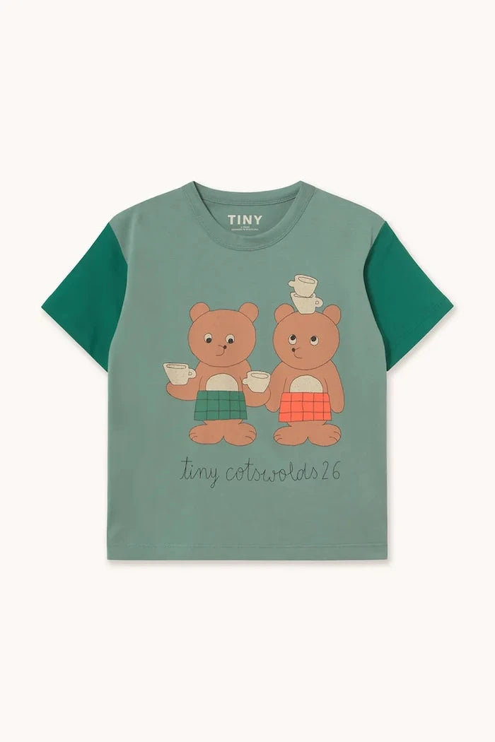 Çocuklar için pamuklu tişört TINY TEA ROOM GRAPHIC TEE