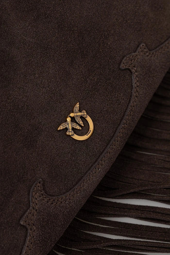 Pinko kadın süet crossbody çanta