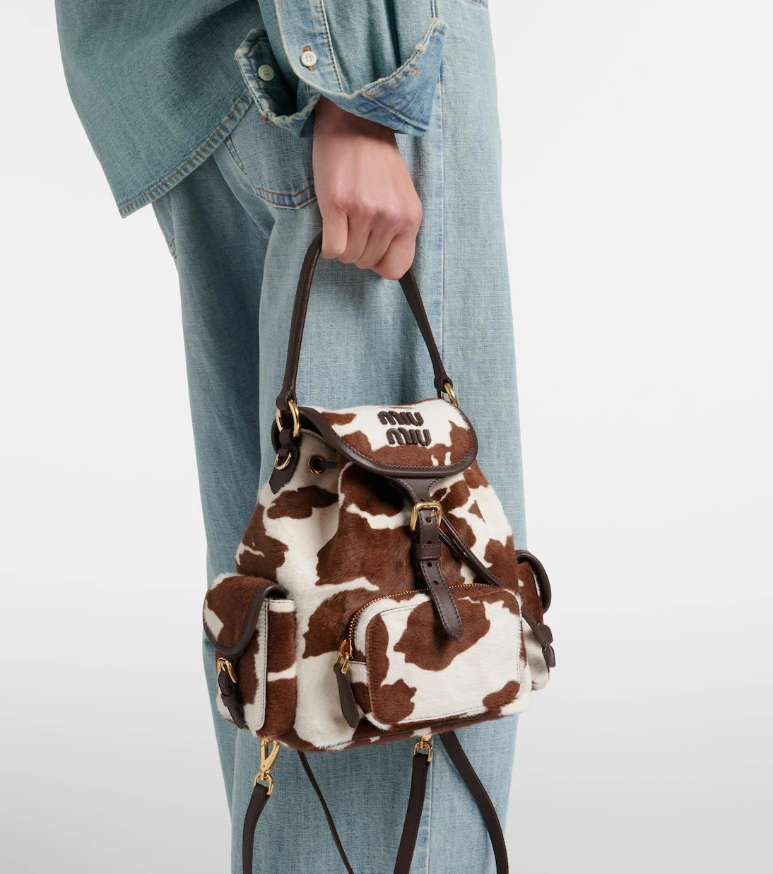 Miu Miu - Cow-print calf hair backpack