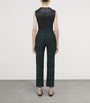 McQueen Blue Wool Tartan Tailored Trousers