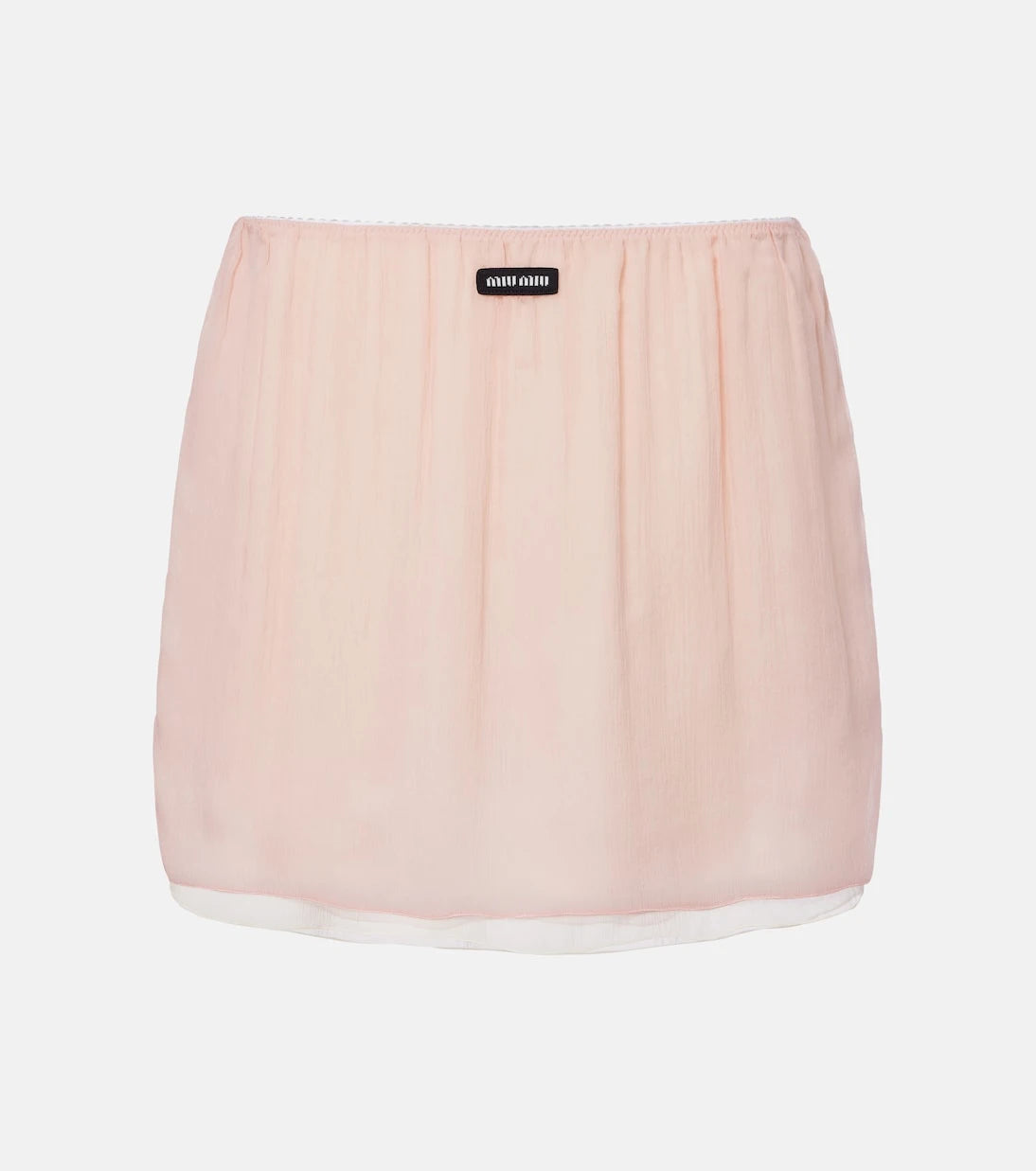 Miu Miu - Layered silk chiffon miniskirt