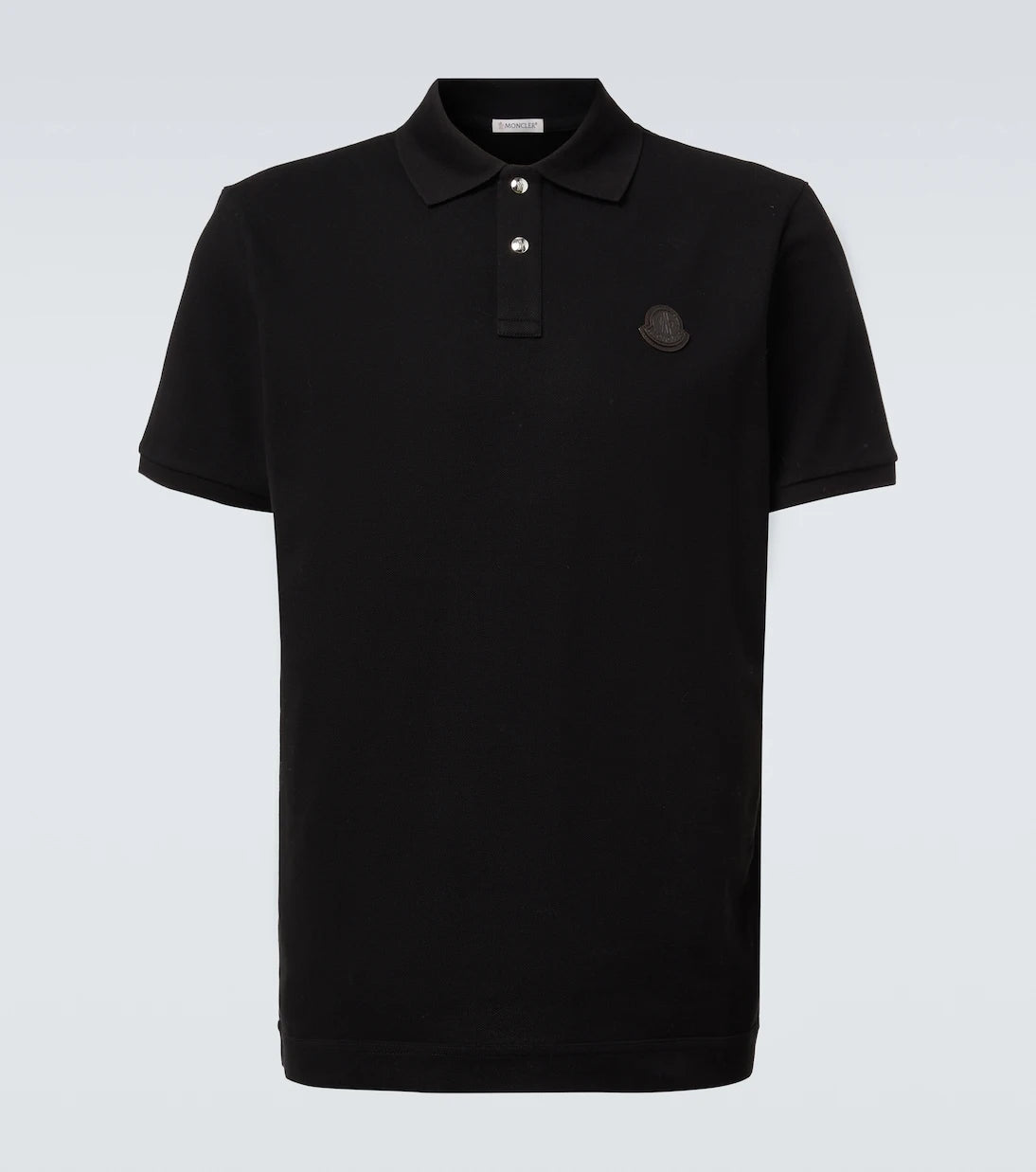 Moncler - Leather-trimmed cotton piqué polo shirt