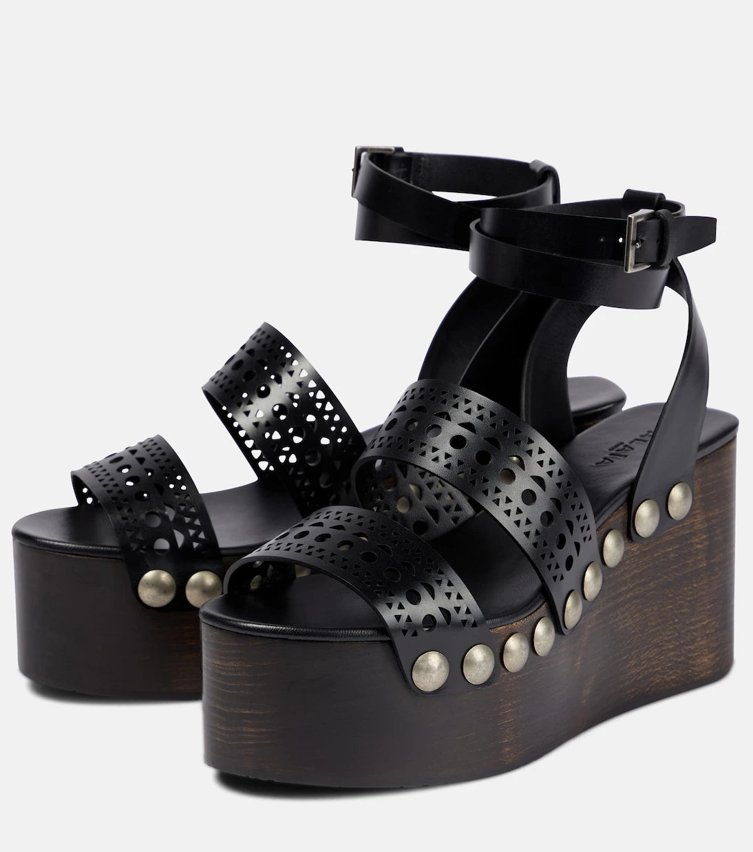 Alaïa - Leather wedge sandals