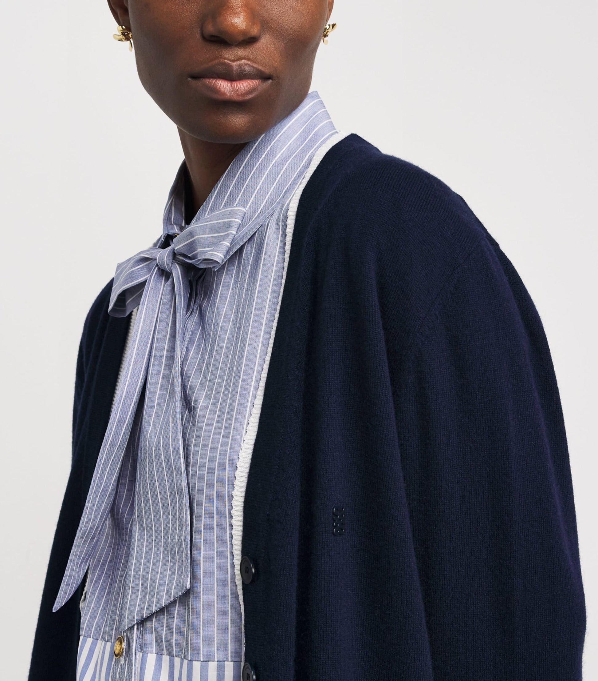 Blue Wool-Cashmere Cardigan