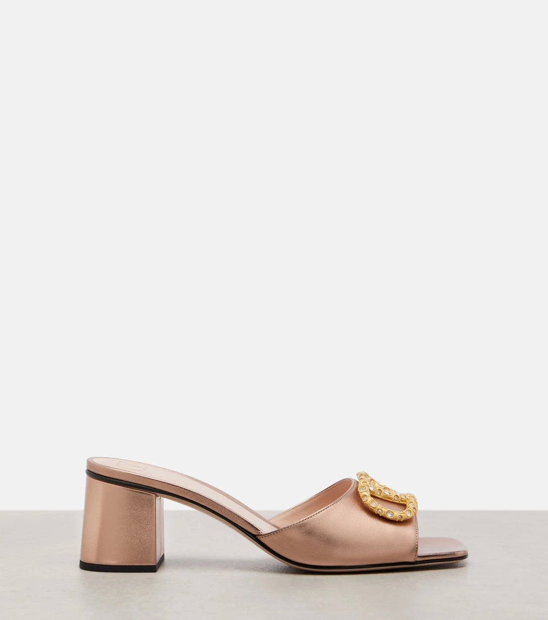 Valentino Garavani - VLogo 60 metallic leather mules
