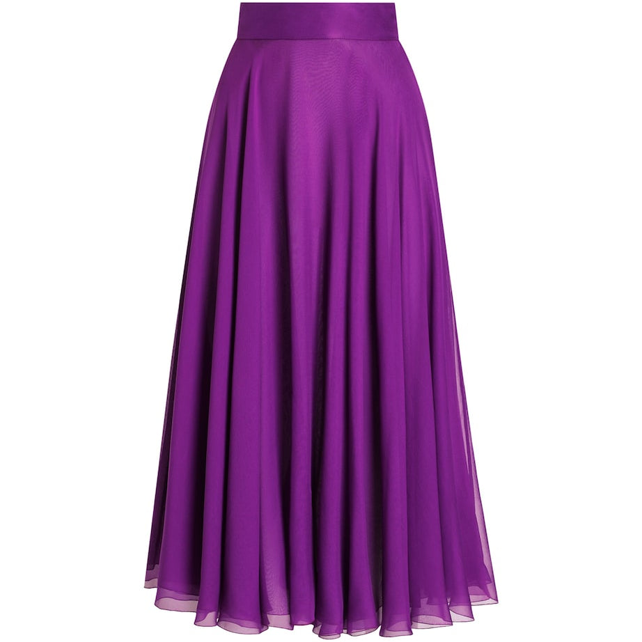 Dolce & Gabbana Multi Silk Chiffon Midi Skirt