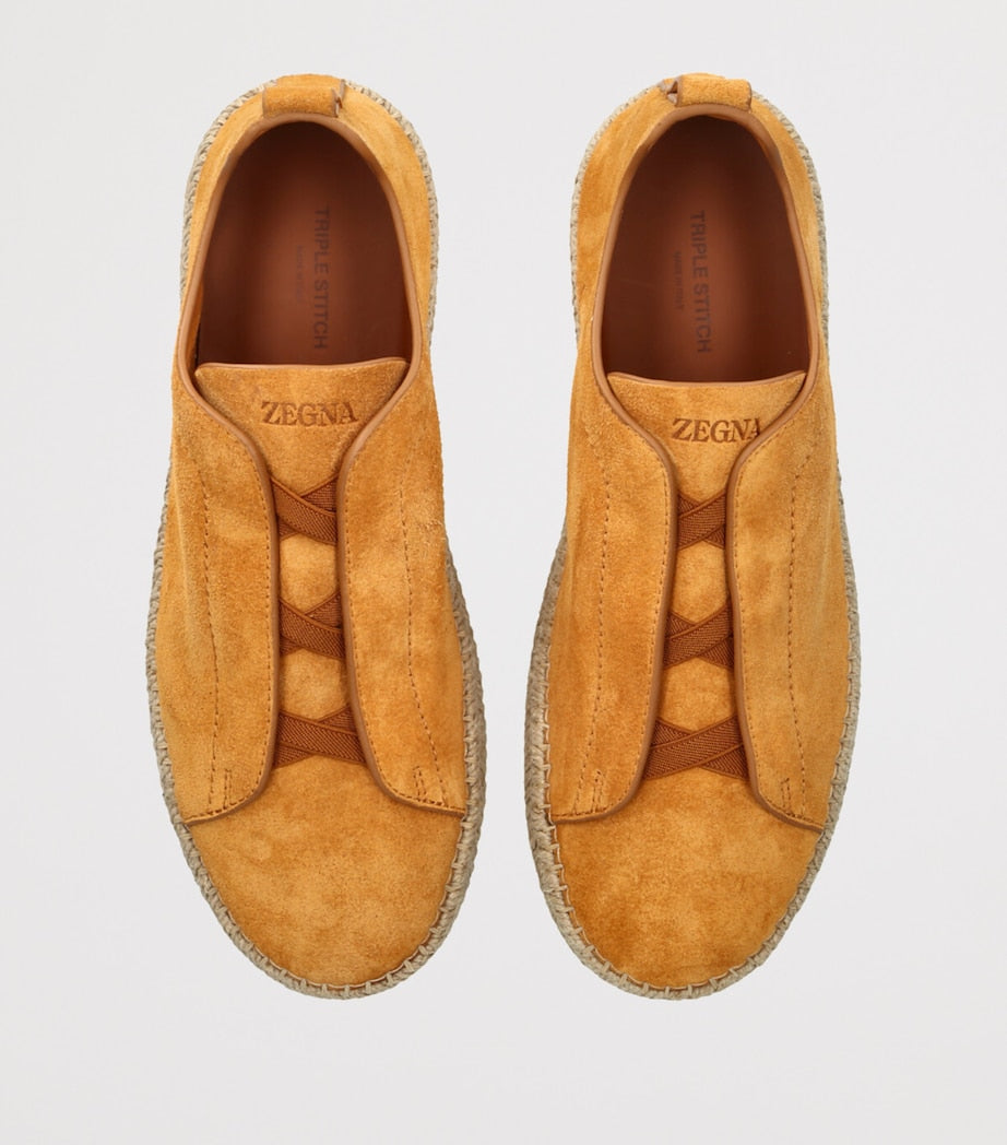 Zegna Suede Triple Stitch Espadrilles