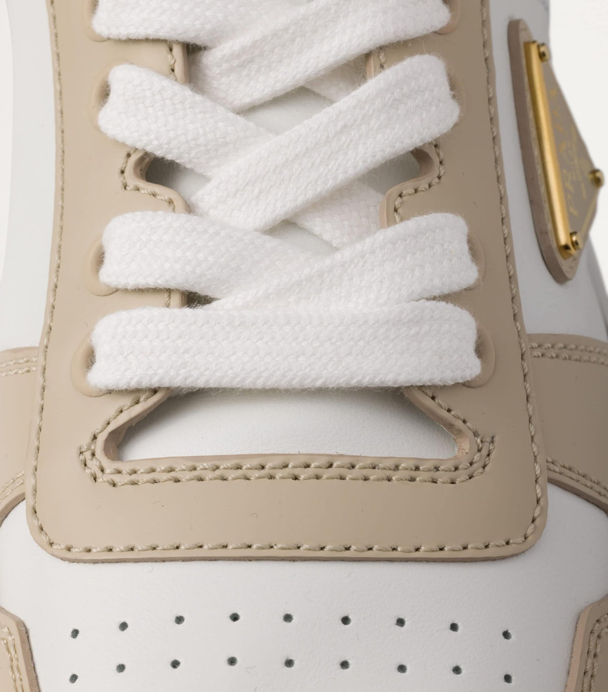 Prada White Leather Platform Downtown Sneakers 50