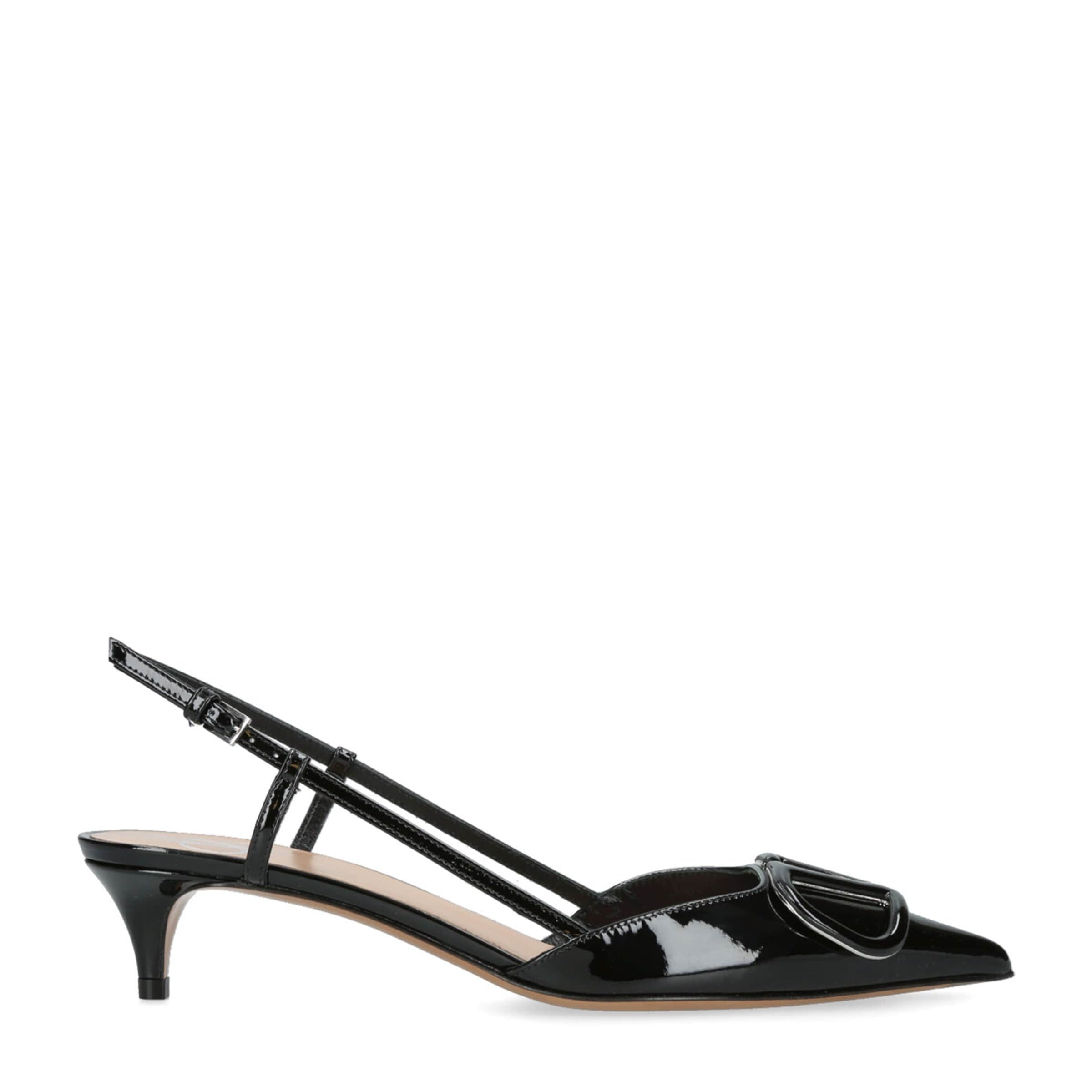Valentino Garavani Black Slingback Logo Heels 40