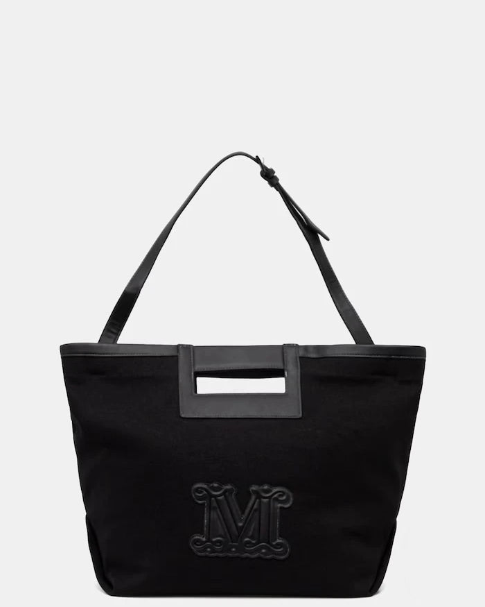 Max Mara Beachwear kadın pamuklu plaj çantası ECRU