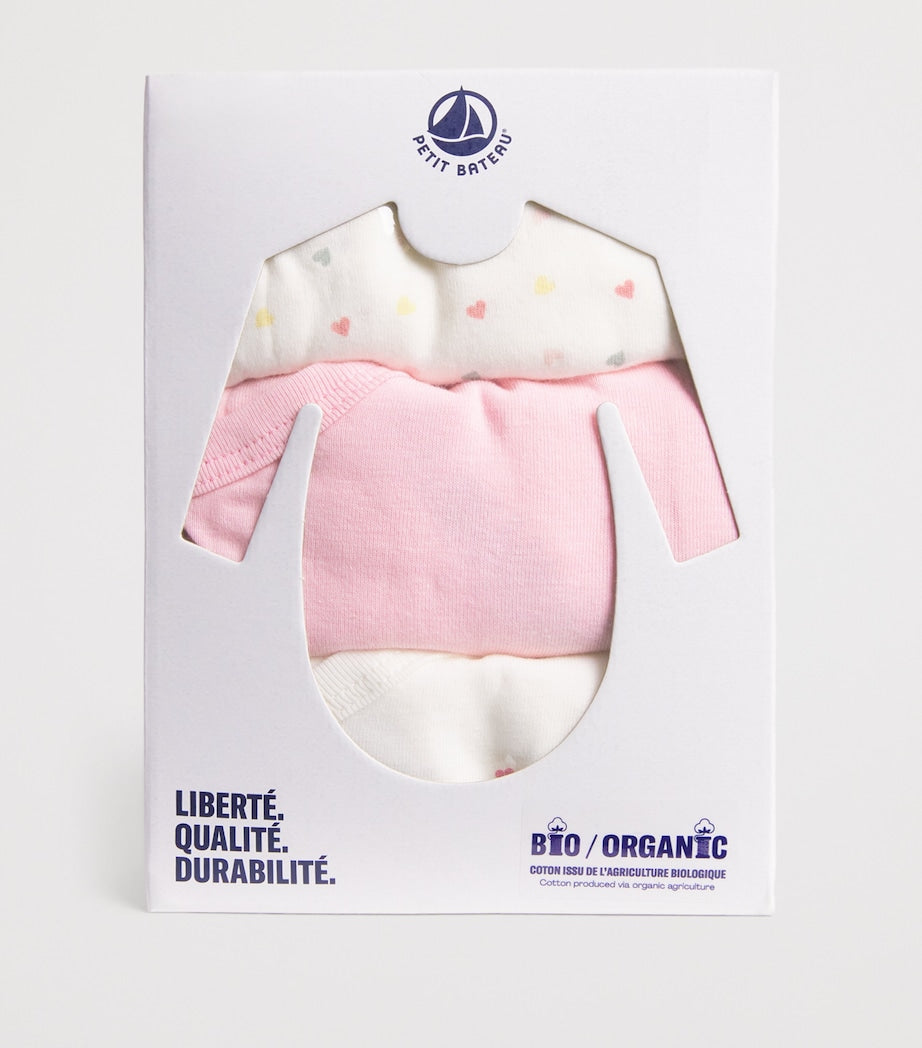 Petit Bateau Set of 3 Organic Cotton Bodysuits (1-12 Months)