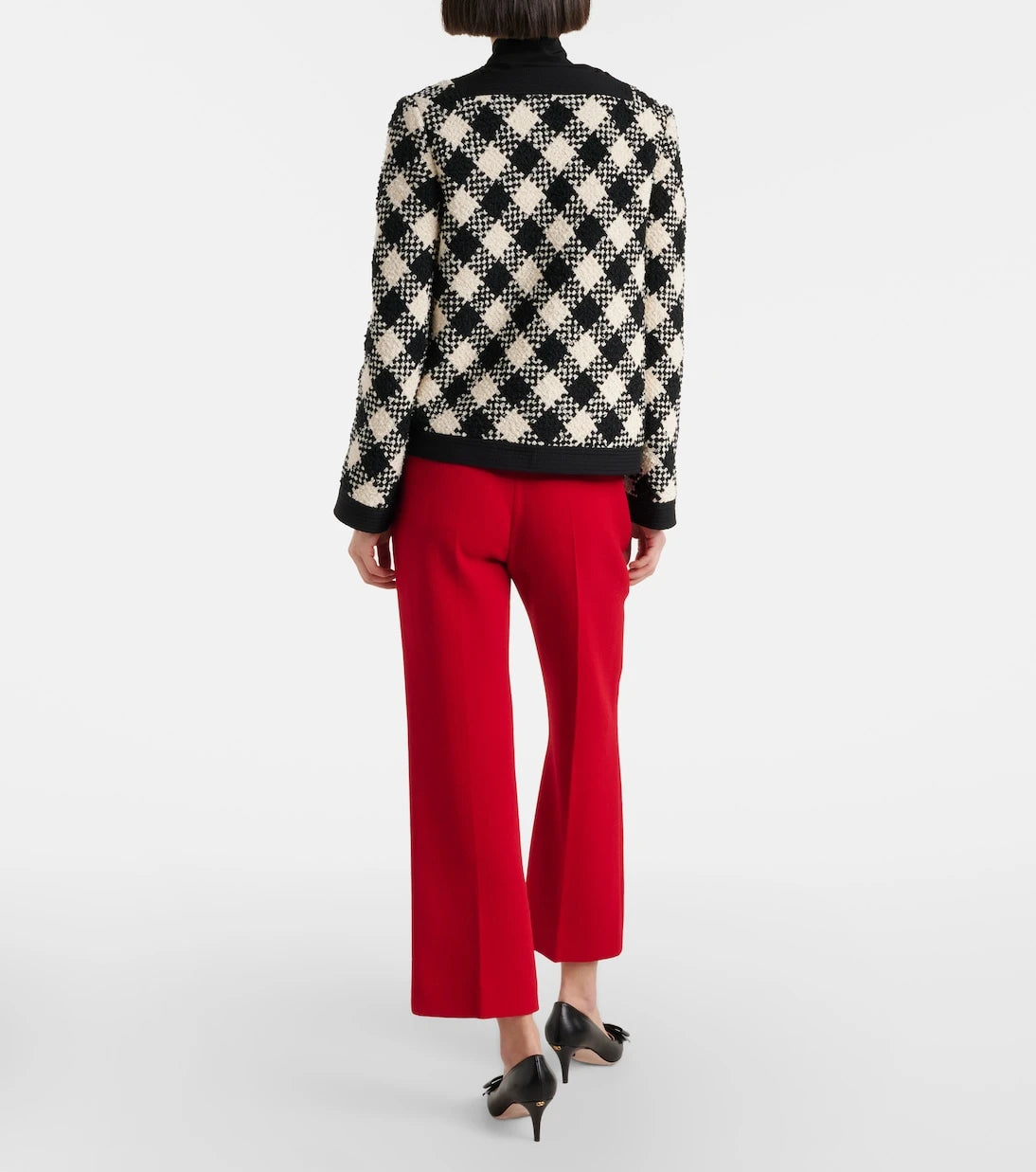 Valentino - VLogo cropped virgin wool crêpe straight pants
