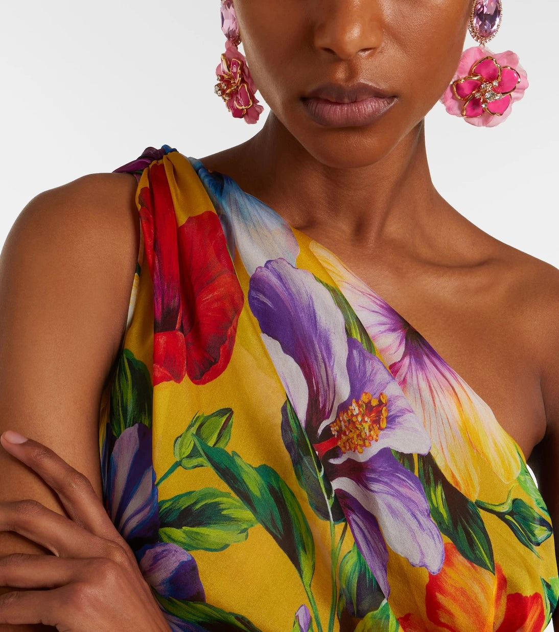 Dolce&Gabbana - Embellished floral clip-on earrings
