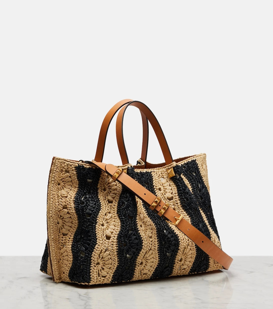 Valentino Garavani - VLogo Medium raffia tote bag