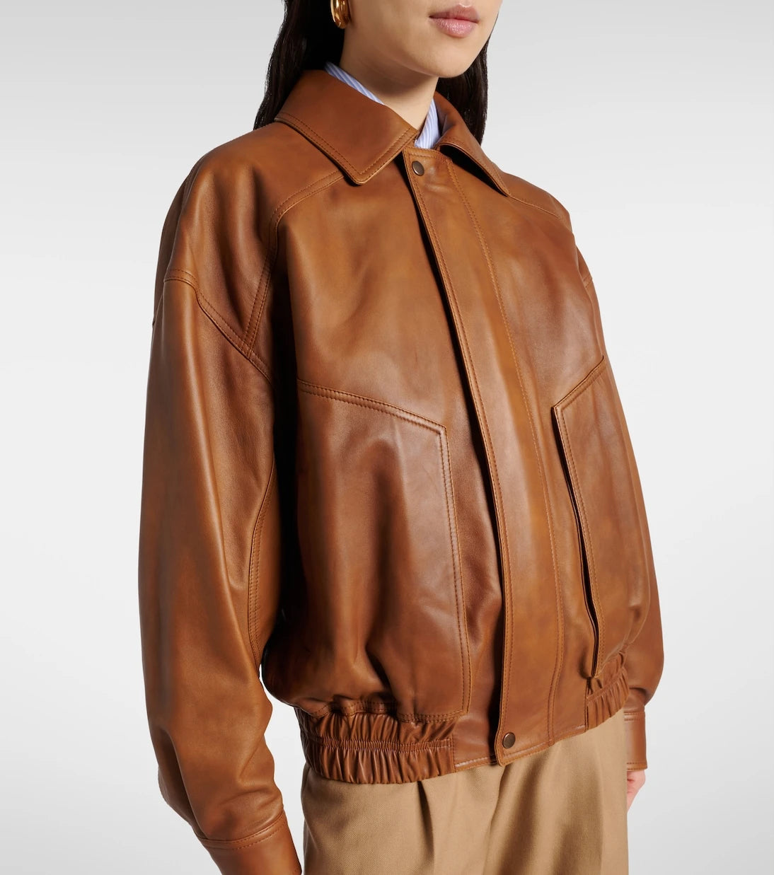 Saint Laurent - Leather bomber jacket