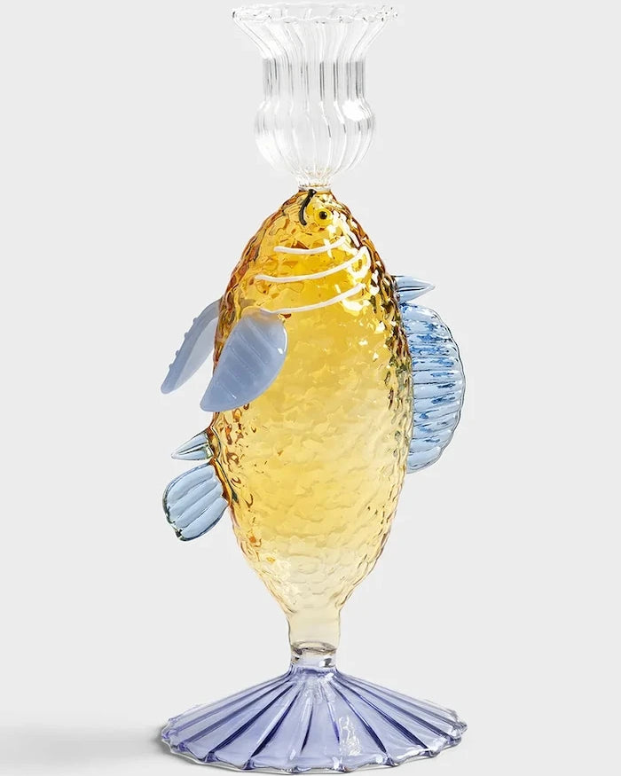Dekoratif şamdan &k amsterdam fish yellow