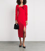 Roland Mouret Red Floral-Appliqué Midi Dress