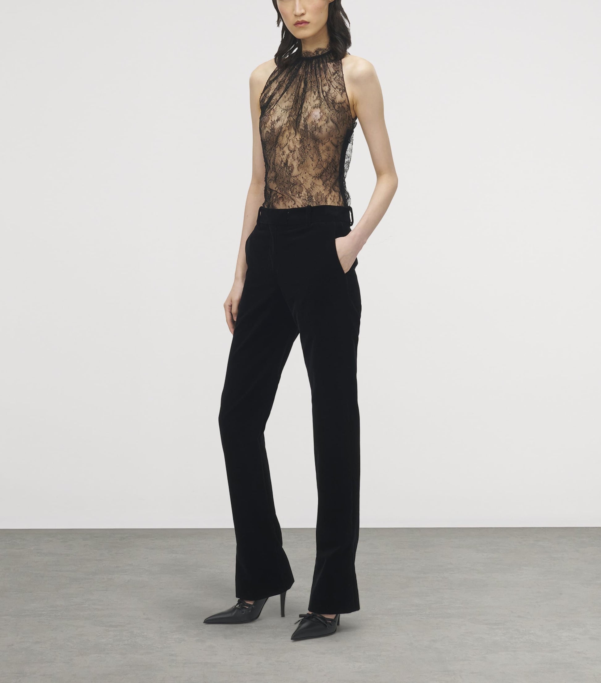 McQueen Black Lace Sleeveless Top