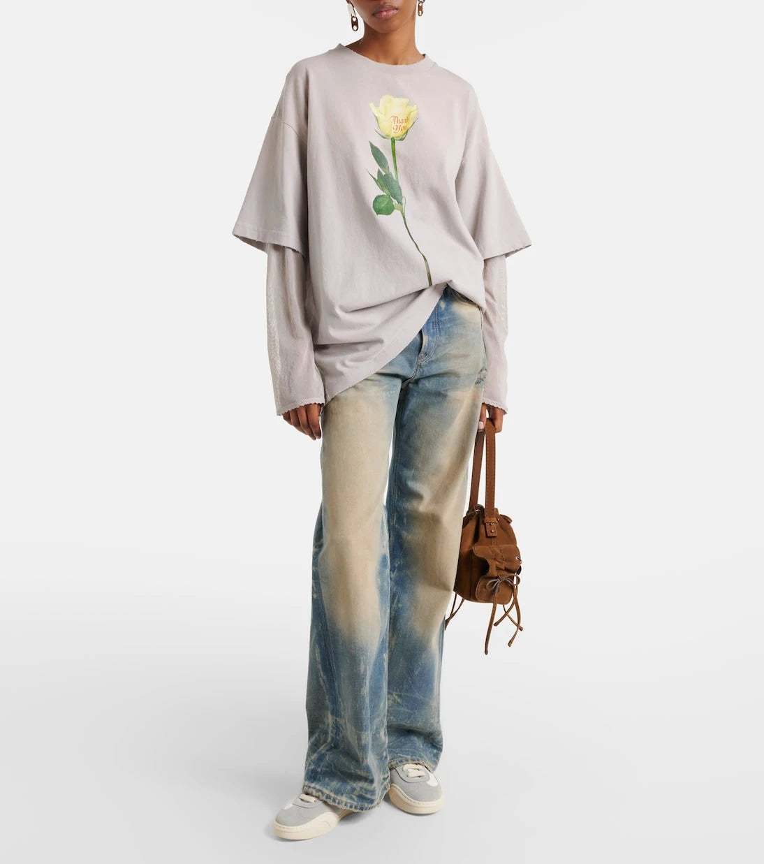 Acne Studios - Suede-trimmed leather sneakers
