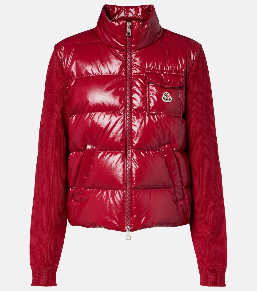 Moncler - Down-paneled virgin wool cardigan