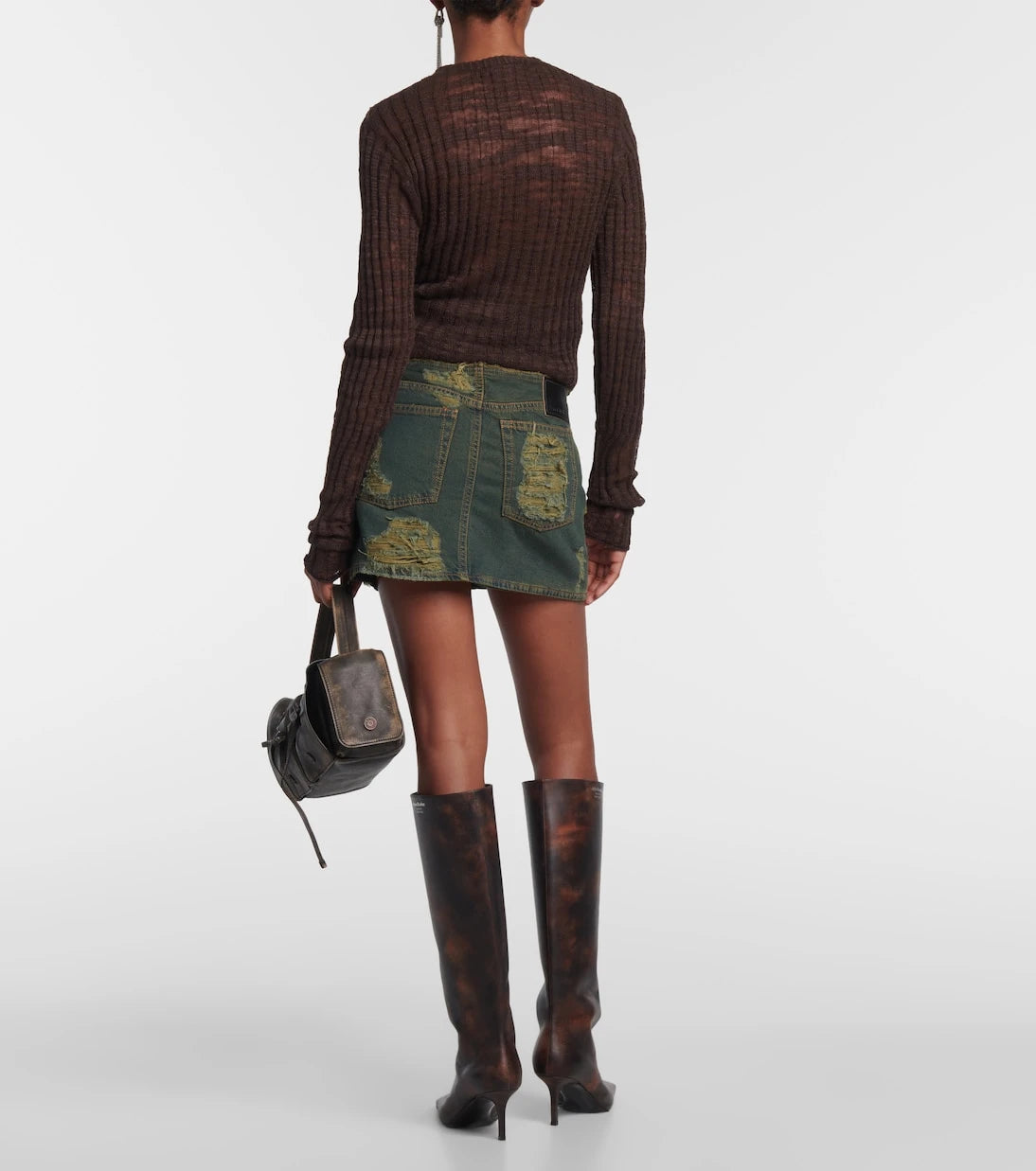 Acne Studios - Distressed denim miniskirt