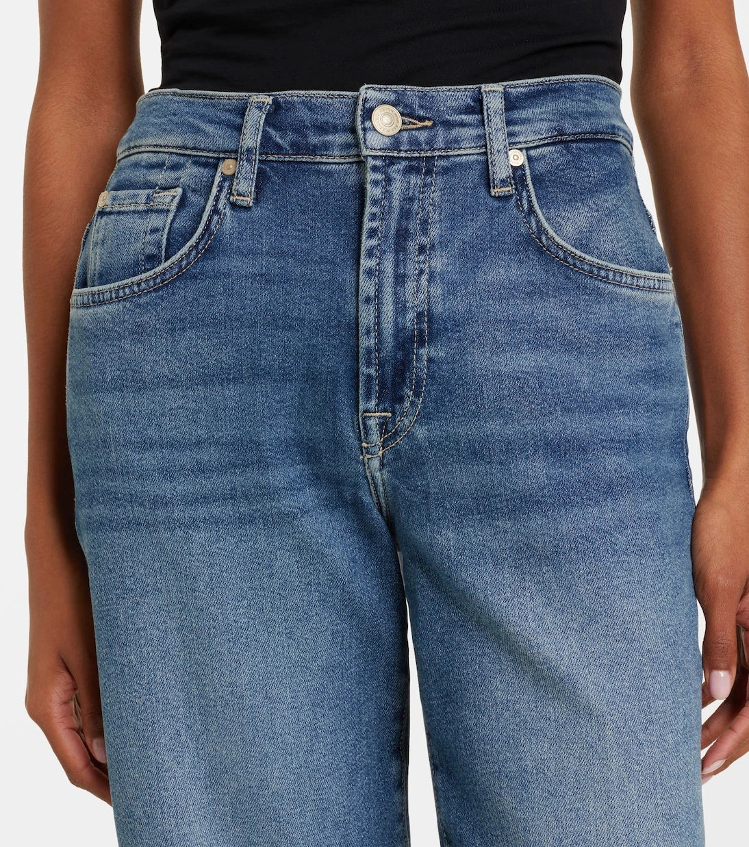 7 For All Mankind - بنطلون جينز بقصة مستقيمة "ستوفبايب"