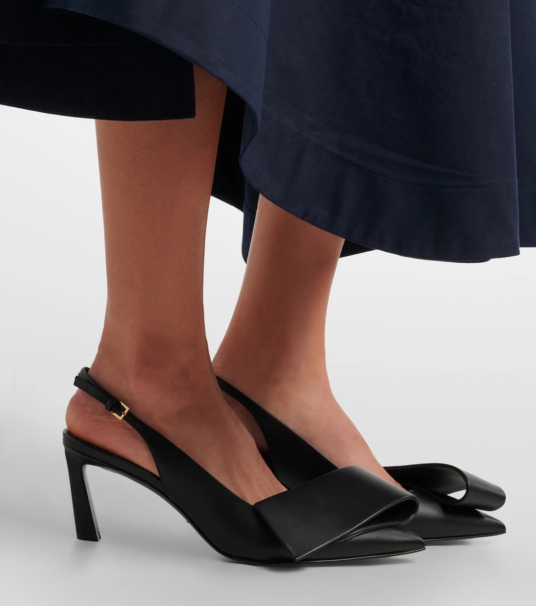Givenchy - Twisted Ribbon leather slingback pumps