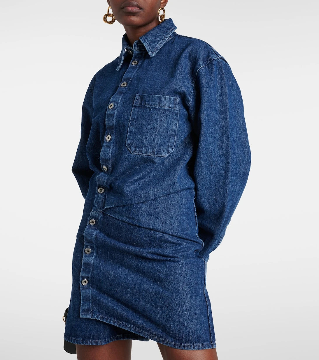 Off-White - Asymmetric denim shirt dress