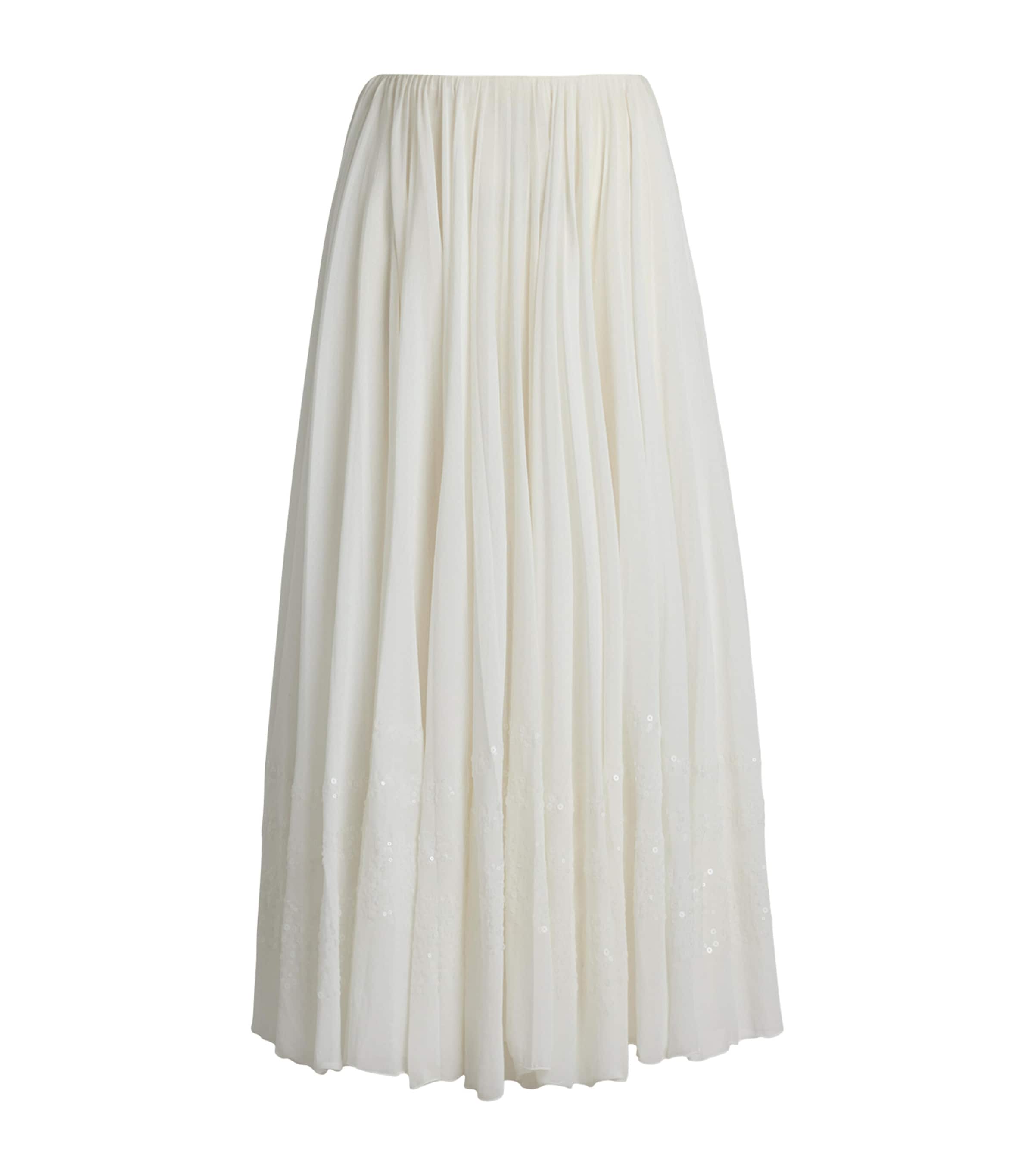 Cotton-Blend Trivelas Embellished Skirt