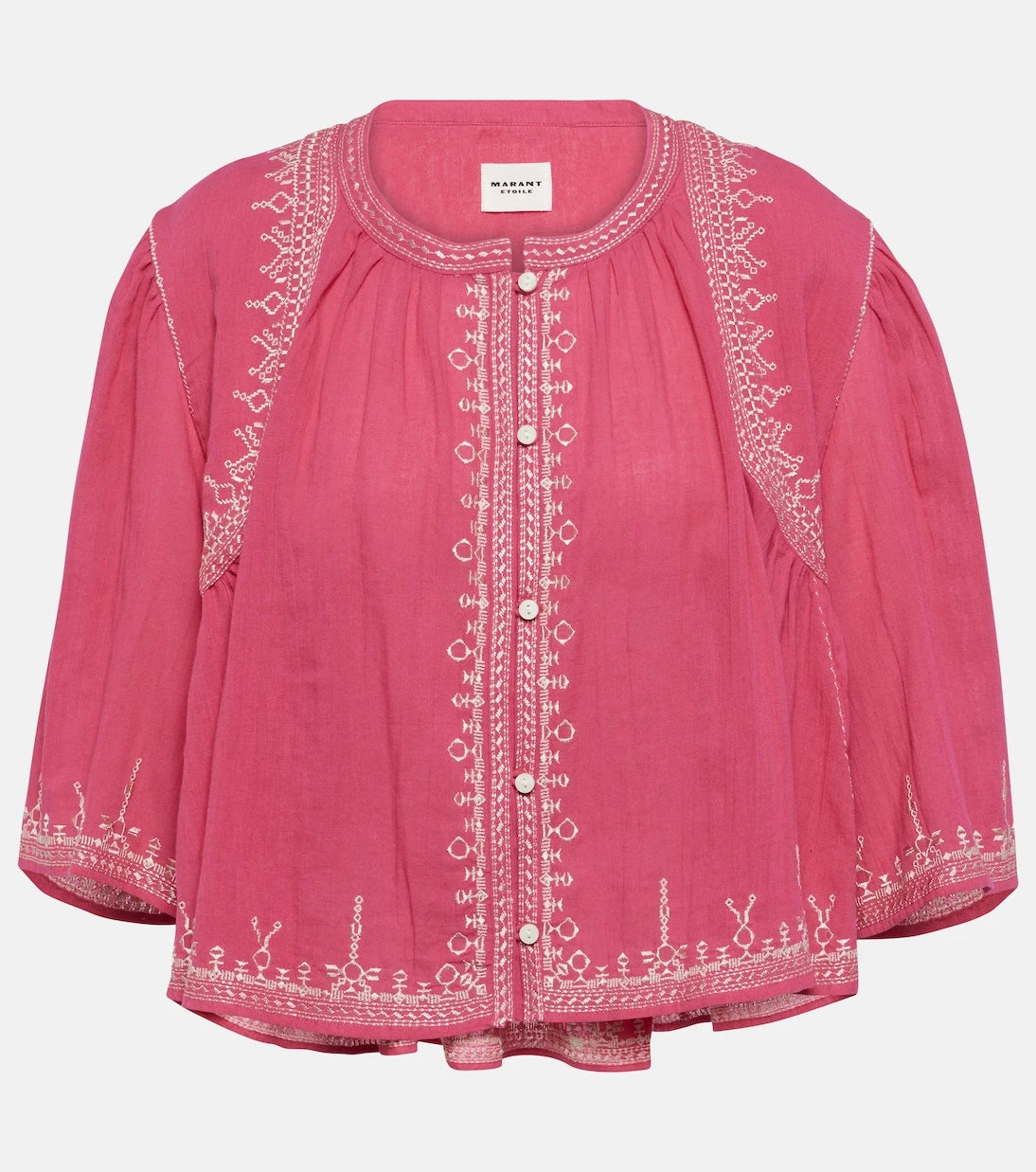 Marant Etoile - Perkins embroidered cotton crop top
