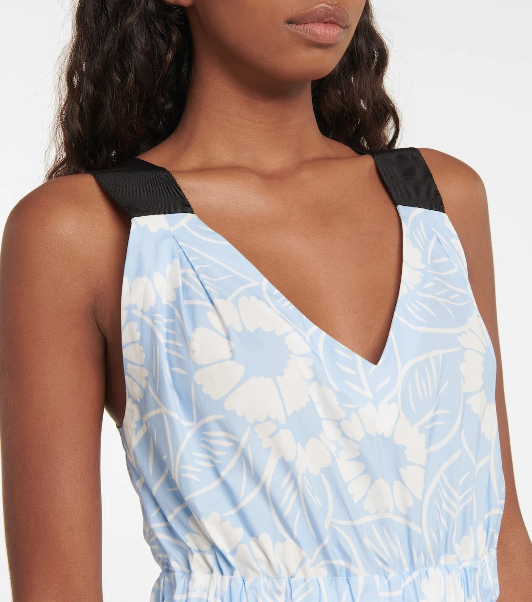 Prada - Floral cotton-blend midi dress