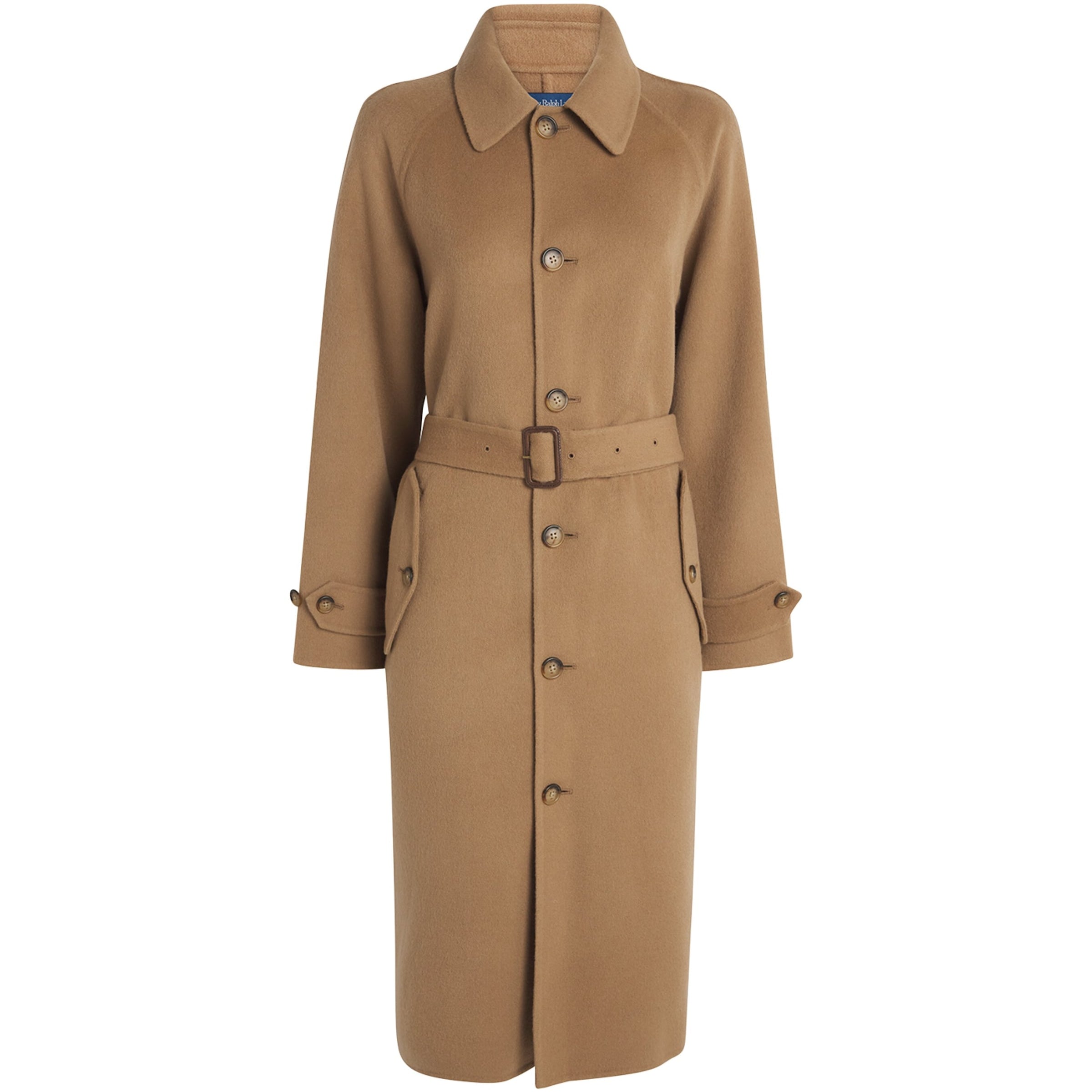 Polo Ralph Lauren Brown Camel Hair Single-Breasted Trench Coat