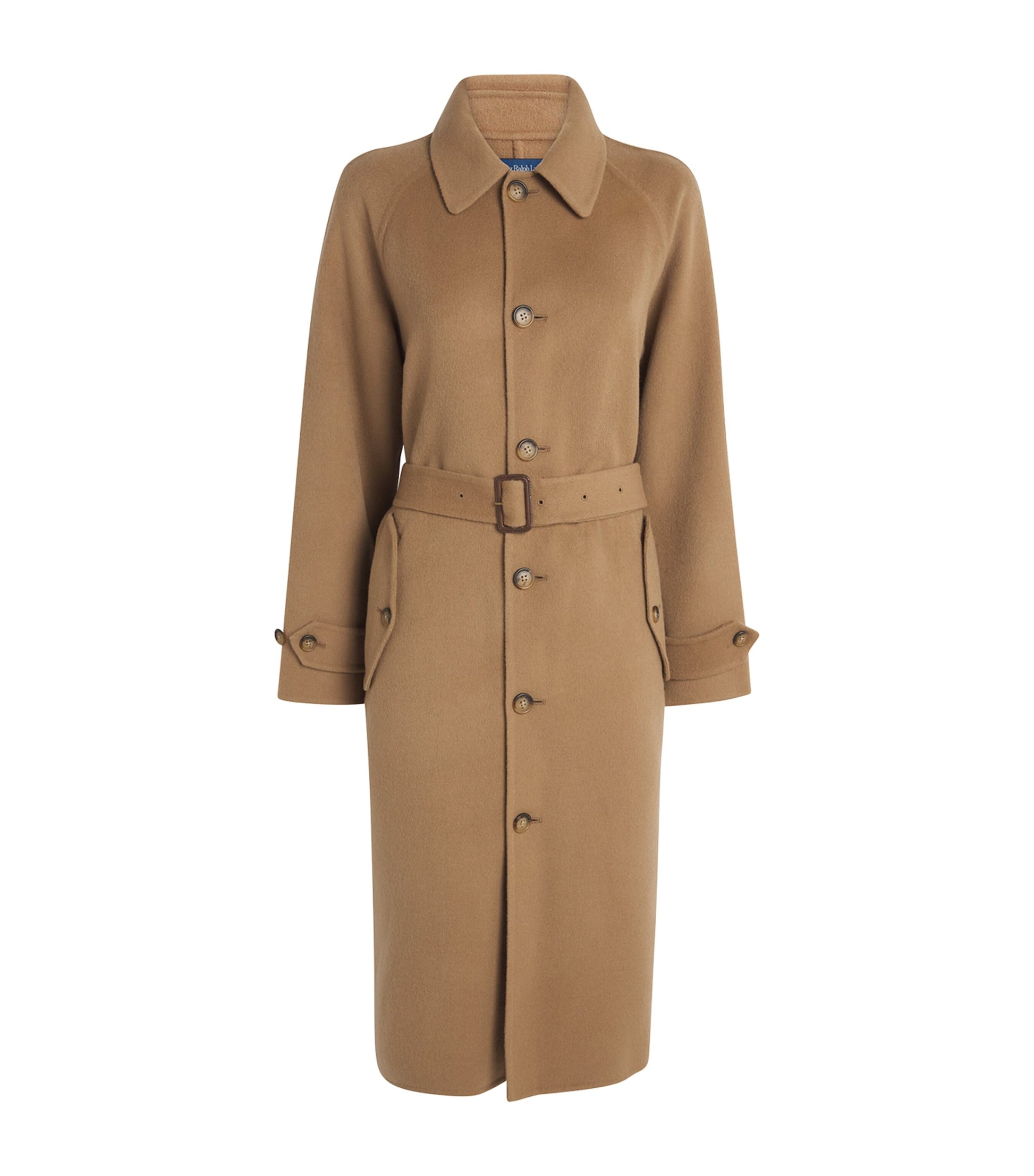 Polo Ralph Lauren Brown Camel Hair Single-Breasted Trench Coat