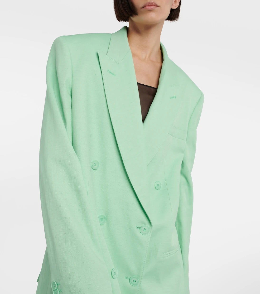 Stella McCartney - Double-breasted linen-blend blazer