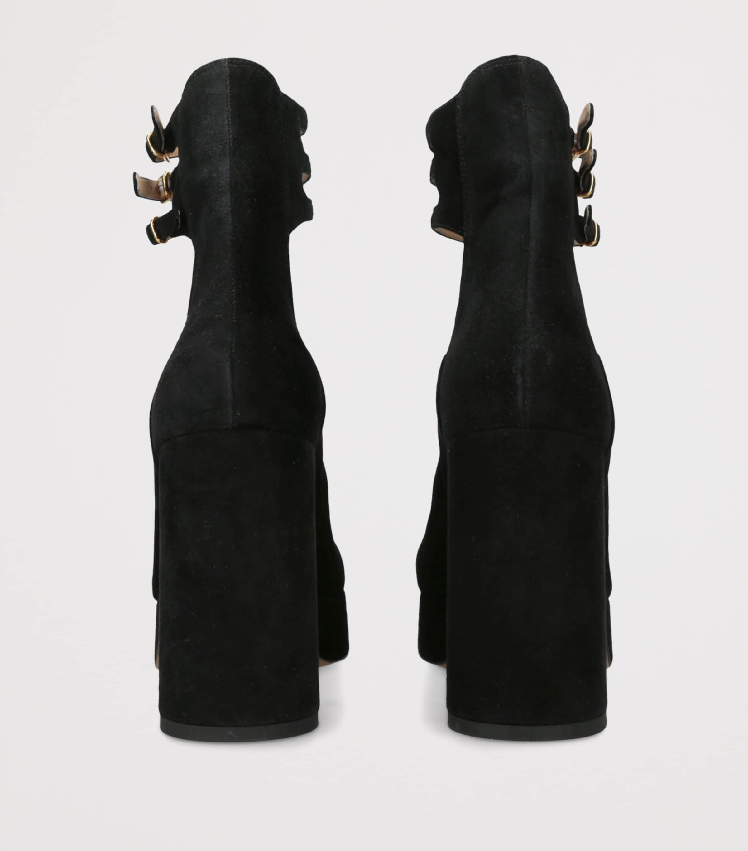 Chloé Black Suede Loti Platform Pumps 80