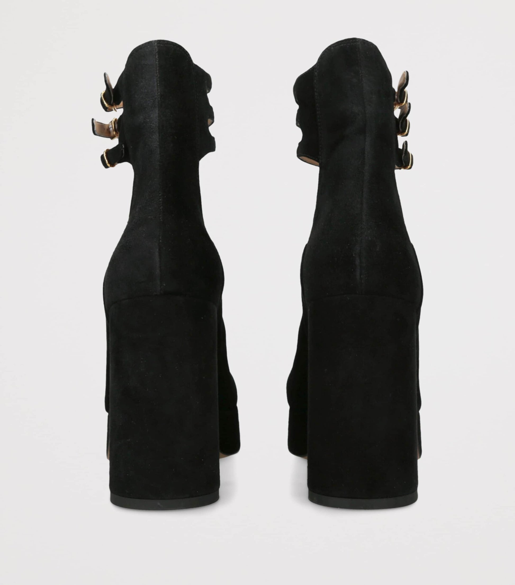 Chloé Black Suede Loti Platform Pumps 80