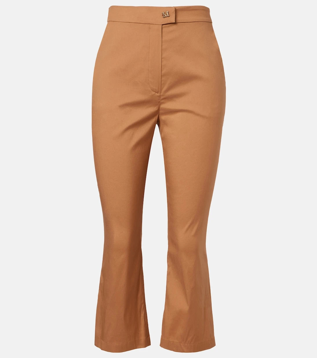 Max Mara - Curve cotton-blend cropped straight pants