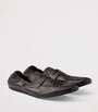 Antiqued Leather Shuffle Loafers