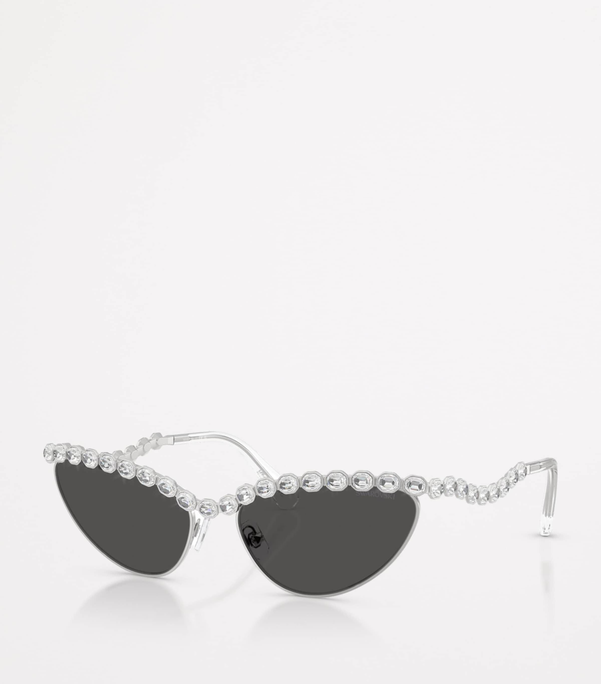 Swarovski Silver Metal Cat Eye 0SK7030 Sunglasses